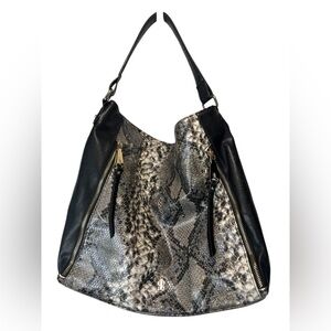 Jennifer Lopez Camilla Faux Leather Snakeskin Hobo Bag H13x17W